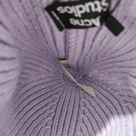Acne Studios Soft Ribbed Knit Lavender Beanie display picture 1